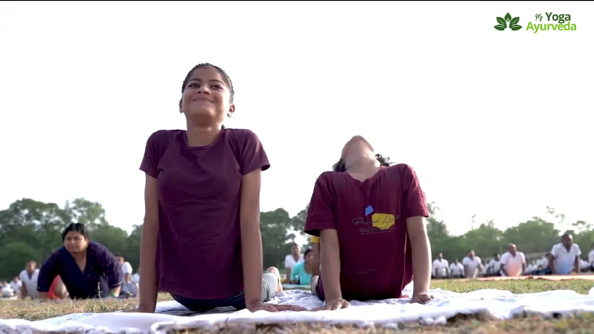 Children are celebrating International Yoga Day