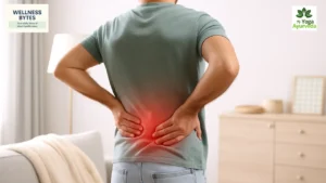 Ayurveda’s Basti therapy as a proven natural treatment for sciatica (Gridhrasi), showing lower back pain and its relief approach.