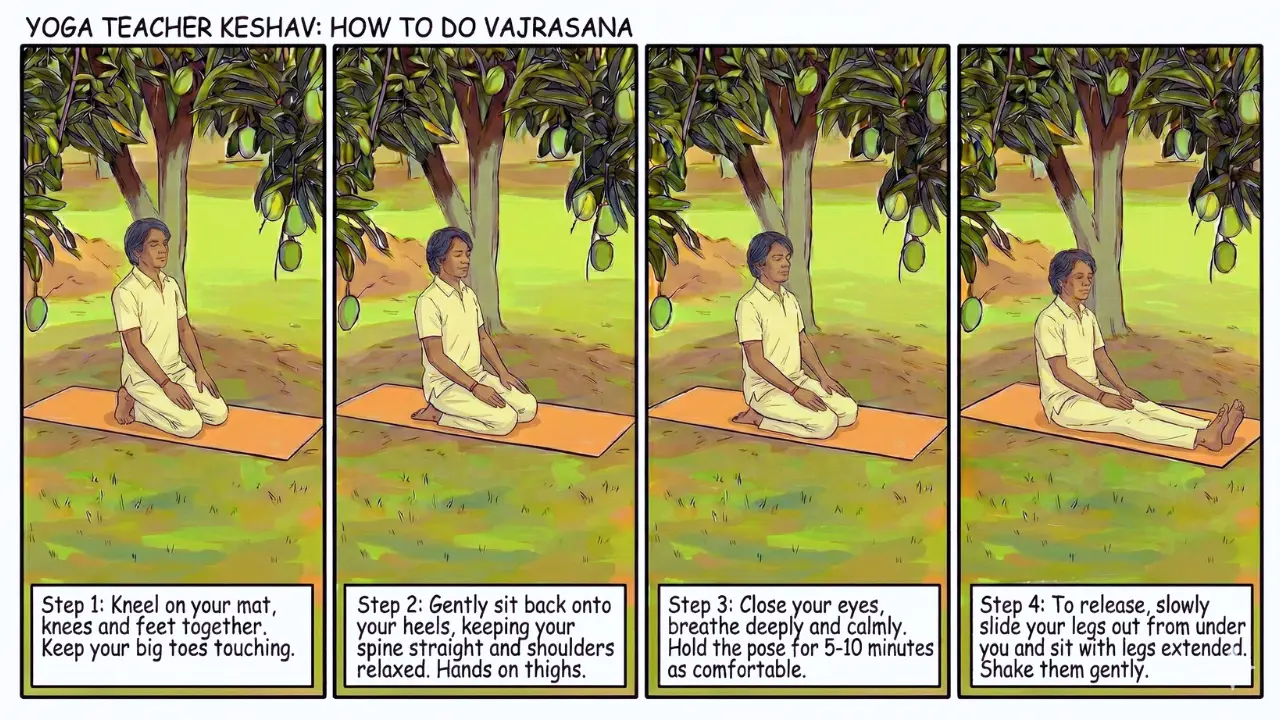 Yoga Teacher Keshav is doing Vajrasana