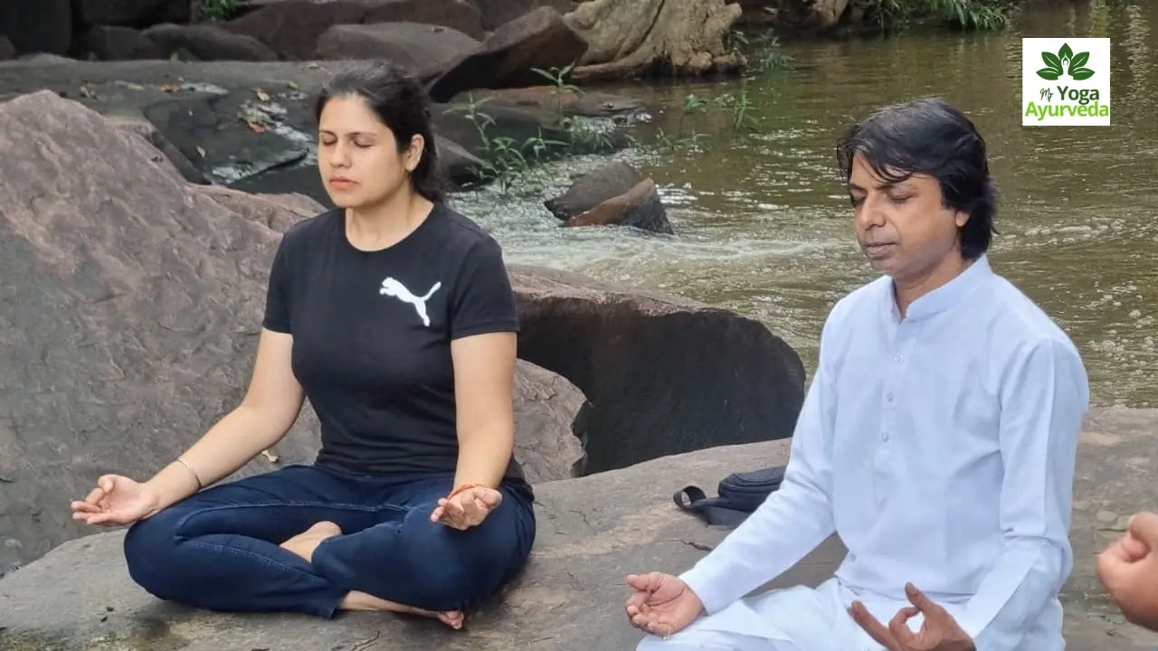 Yoga Teacher Keshav practicing meditation for stress relief and mental peace in Jabalpur